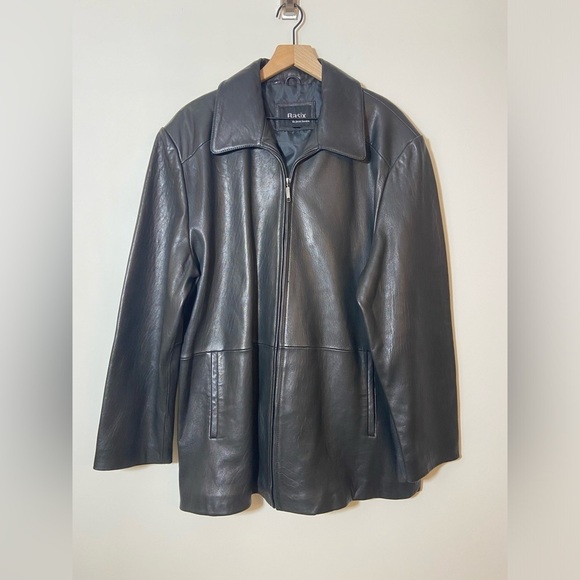 BASIX Jacob Stevens Men’s  Black Leather Jacket Size Large Zip Up - Picture 2 of 12